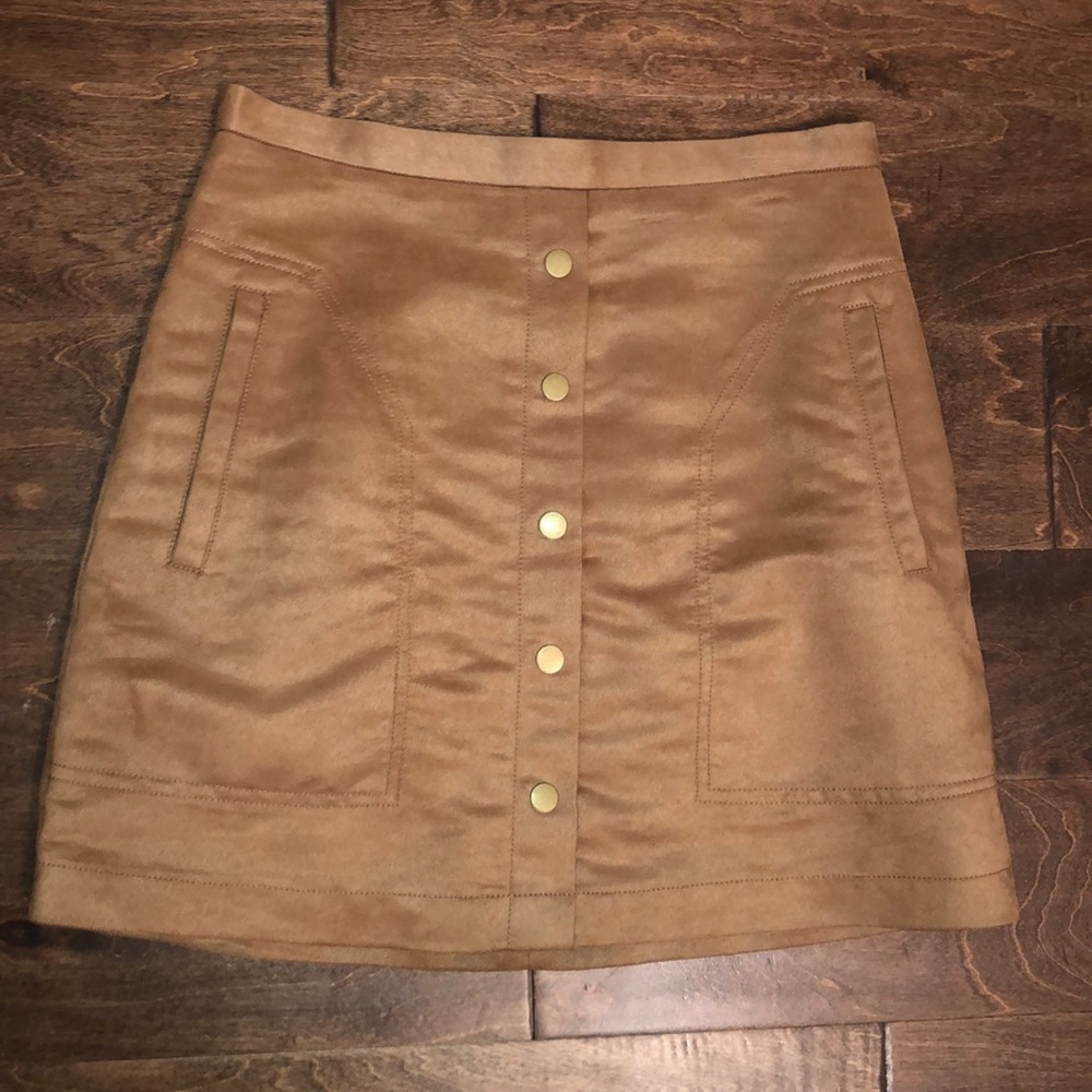 H&M NWT Faux Suede Tan Skirt
